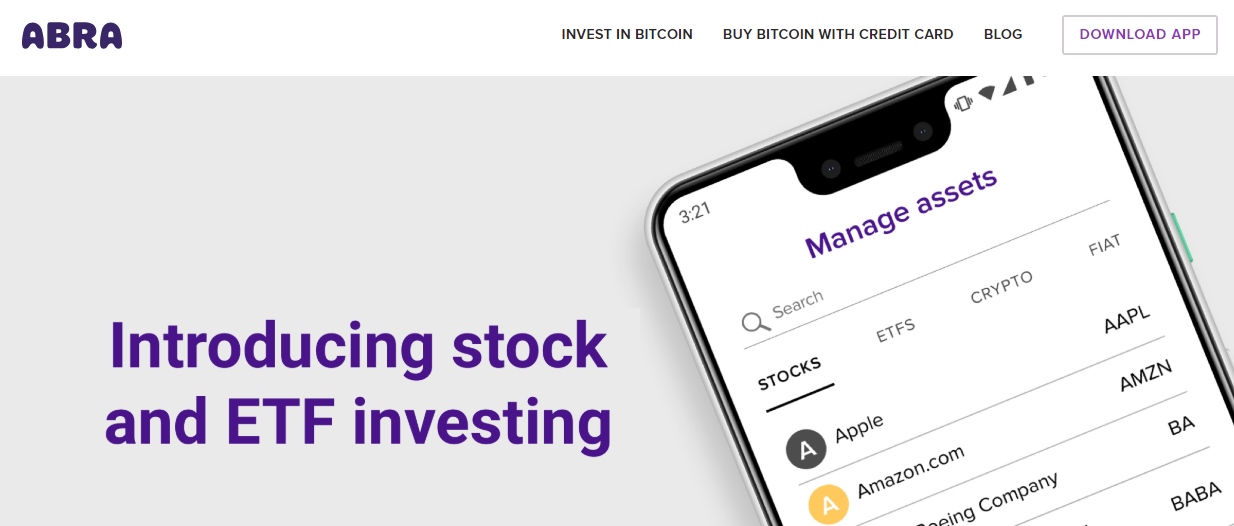 Abra предоставит возможность инвестировать в акции и ETF, используя биткоин