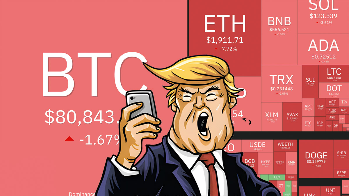 Биткоин обвалился ниже $77 000 на фоне заявлений Трампа о рецессии